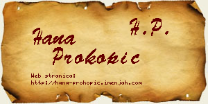 Hana Prokopić vizit kartica